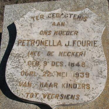 FOURIE Petronella J. nee DE NECKER 1848-1939