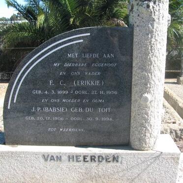 HEERDEN F.C., van 1899-1956 &amp; J.P. DU TOIT 1906-1994