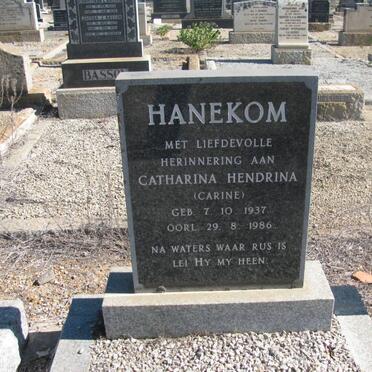 HANEKOM Catharina Hendrina 1937-1986