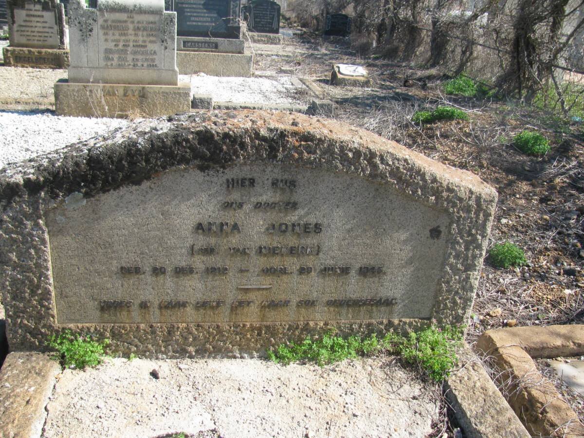 JONES Anna nee VAN NIEKERK 1912-1945