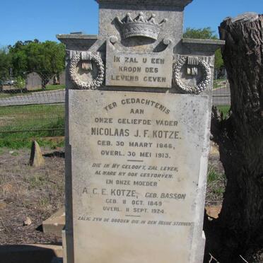 KOTZE Nicolaas J.F. 1846-1913 &amp; A.C.E. BASSON 1849-1924