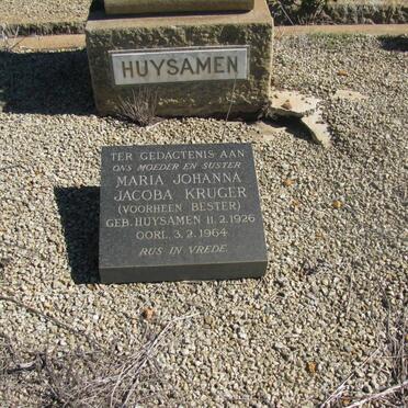 KRUGER Maria Johanna Jacoba voorheen BESTER gebore HUYSAMEN 1926-1964