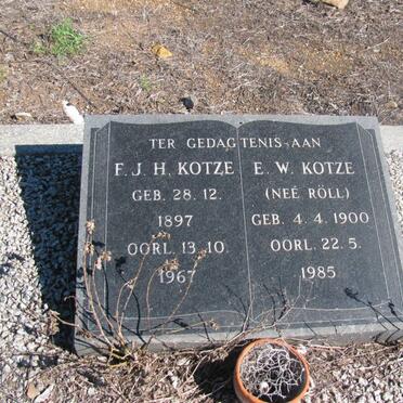 KOTZE F.J.H. 1897-1967 &amp; E.W ROLL 1900-1985