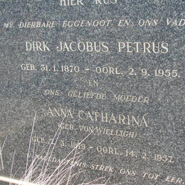 KOTZE Dirk Jacobus Petrus 1870-1955 &amp; Anna Catharina VON WIELLIGH 1879-1957