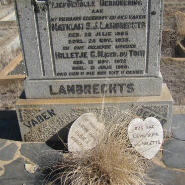 LAMBRECHTS Mathiam S.J. 1865-1938 &amp; Hilletje G.M. DU TOIT 1872-1960