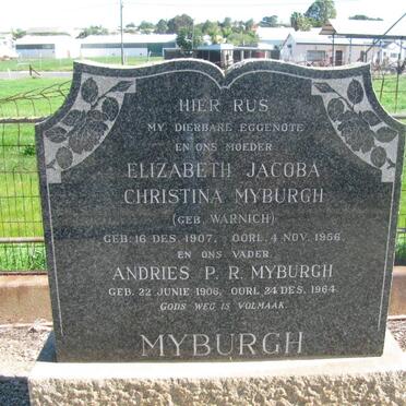 MYBURGH Andries P.R. 1906-1964 &amp; Elizabeth Jacoba Christina WARNICH 1907-1956