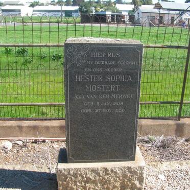 MOSTERT Hester Sophia nee van der MERWE 1908-1956