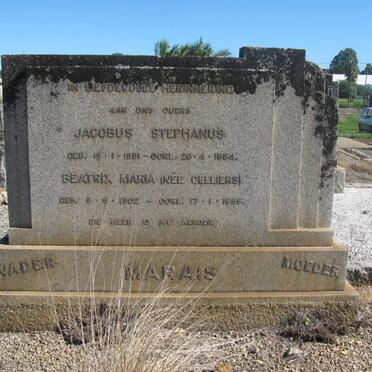 MARAIS Jacobus Stephanus 1891-1954 &amp; Beatrix Maria CELLIERS 1902-1955