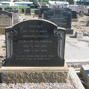 NIEKERK Johannes Petrus Eygelaar, van 1928-1948