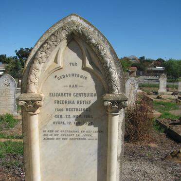 RETIEF Elizabeth Gertruida Fredrika nee NEETHLING 1861-1902