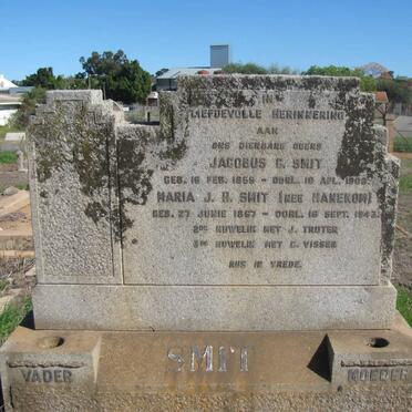 SMIT Jacobus G. 1855-1908 &amp; Maria J.R. HANEKOM 1867-1943