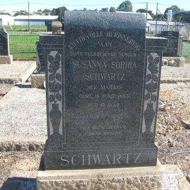 SCHWARTZ Susanna Sophia nee MARAIS -1953