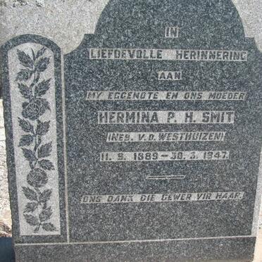 SMIT Hermina P.H. nee VAN DER WESTHUIZEN 1889-1947