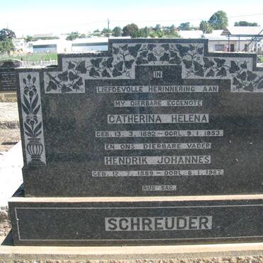 SCHREUDER Hendrik Johannes 1889-1967 &amp; Catherina Helena 1892-1953