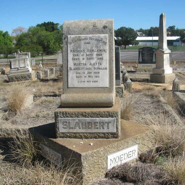 SLABBERT Andries Benjamin 1860-1932 &amp; Martha Aletta VERMAAK 1848-1941