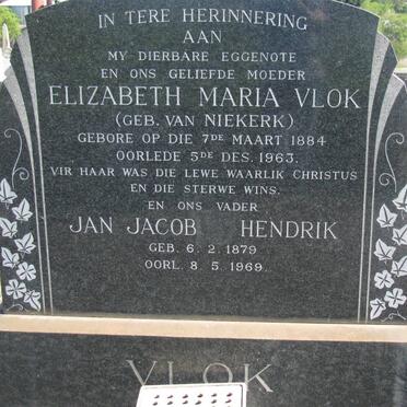 VLOK Jan Jacob Hendrik 1879-1969 &amp; Elizabeth Maria VAN NIEKERK 1884-1963