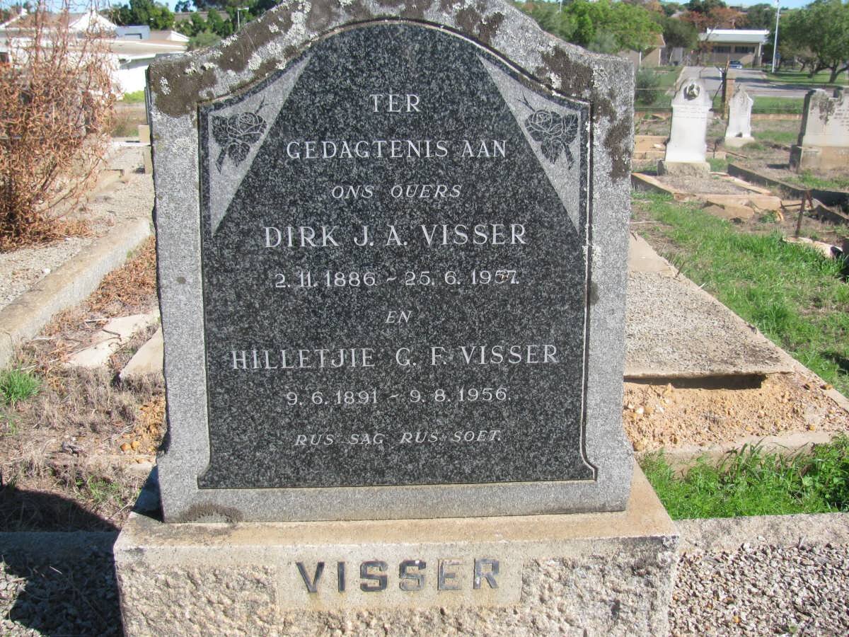 VISSER Dirk J.A. 1886-1957 &amp; Hilletjie G.F. 1891-1956