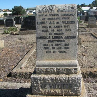 VILLIERS Ludolf J.J., de 1877-1947 &amp; Isabella Louisa Jacoba HATTINGH 1889-1983