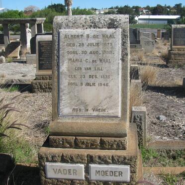 WAAL Albert N., de 1875-1938 &amp; Maria C. VAN LILL 1875-1946