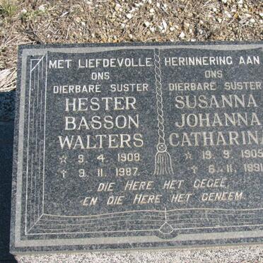 WALTERS Hester Basson 1908-1987 :: WALTERS Susanna Johanna Catharina 1905-1991