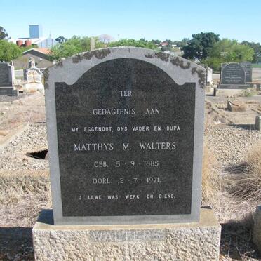 WALTERS Matthys M. 1885-1971