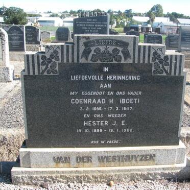 WESTHUYZEN Coenraad H., van der 1896-1947 &amp; Hester J.E. 1899-1982