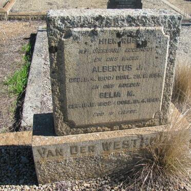 WESTHUIZEN Albertus J., van der 1900-1955 &amp; Belia M. 1902-1969
