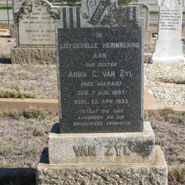 ZYL Anna C., van nee MARAIS 1897-1933