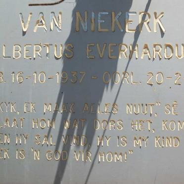 NIEKERK Albertus Everhardus, van 1937-1996