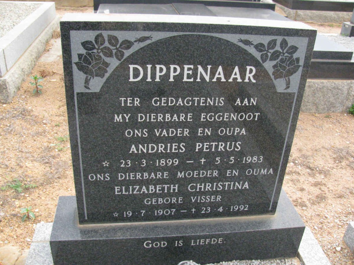 DIPPENAAR Andries Petrus 1899-1983 &amp; Elizabeth Christina VISSER 1907-1992