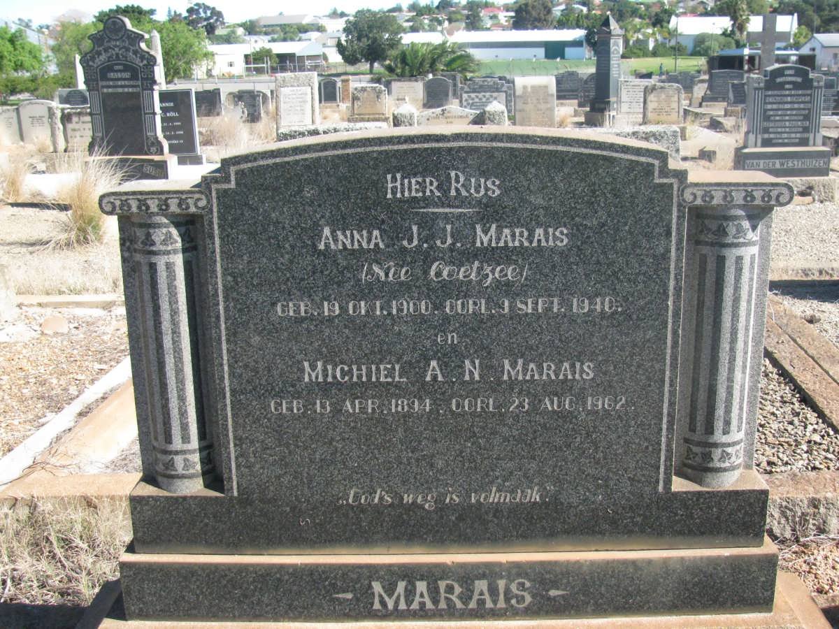 MARAIS Michiel A.N. 1894-1962 &amp; Anna J.J. COETZEE 1900-1940