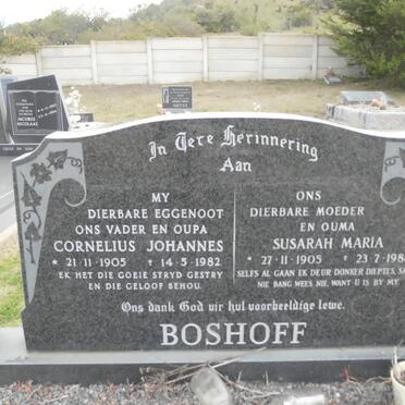 BOSHOFF Cornelius Johannes 1905-1982 &amp; Susarah Maria 1905-1988