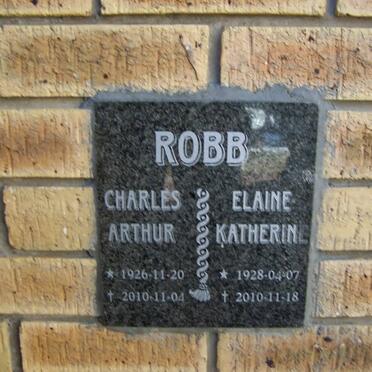 ROBB Charles Arthur 1926-2010 &amp; Elaine Katherine 1928-2010
