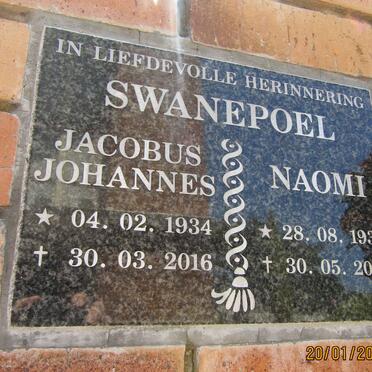 SWANEPOEL Jacobus Johannes 1934-2016 &amp; Naomi 1934-2014