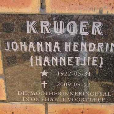 KRUGER Johanna Hendrina 1931-2009