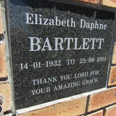 BARTLETT Elizabeth Daphne 1932-2014