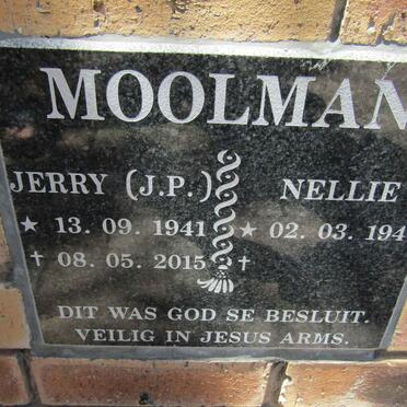 MOOLMAN J.P. 1941-2015 &amp; Nellie 1946-