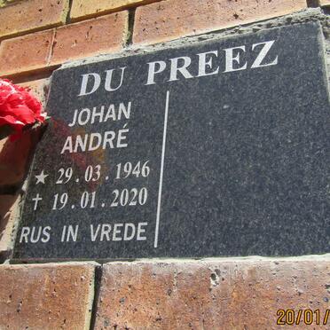 PREEZ Johan Andre, du 1946-2020
