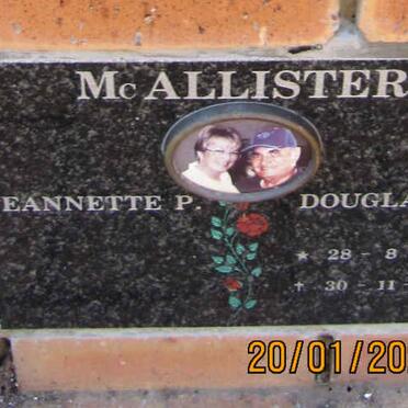 MCALLISTER Douglas J. 1941-2008 &amp; Jeannette P.