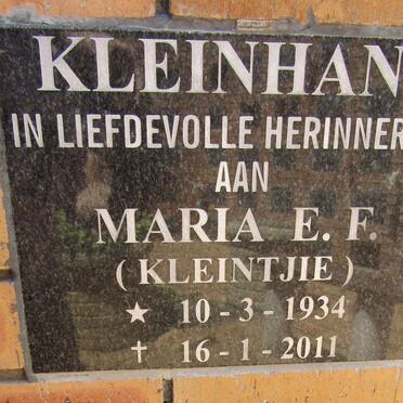 KLEINHANS Maria E.F. 1934-2011