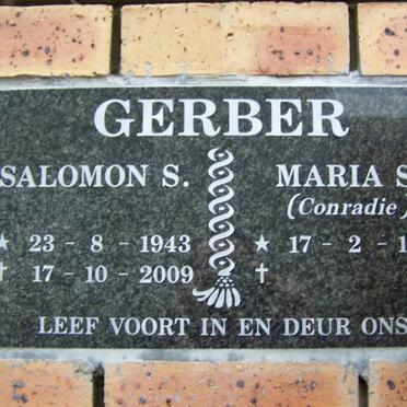 GERBER Salomon S. 1943-2009 &amp; Maria S. CONRADIE 1942-
