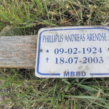ARENDSE Phillipus Andreas 1924-2003