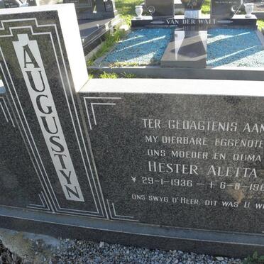 AUGUSTYN Hester Aletta 1936-1989