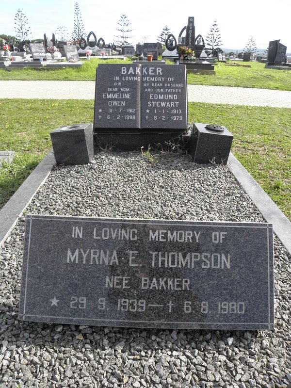 BAKKER Edmund Stewart 1913-1979 &amp; Emmeline Owen 1912-1998 :: THOMPSON Myrna E. nee BAKKER 1939-1980