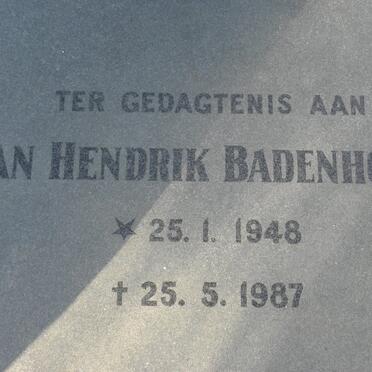 BADENHORST Jan Hendrik 1948-1987