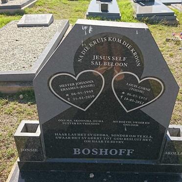 BOSHOFF Louis-Corné 1975-2012 &amp; Hester Johanna Erasmus 1949-2010