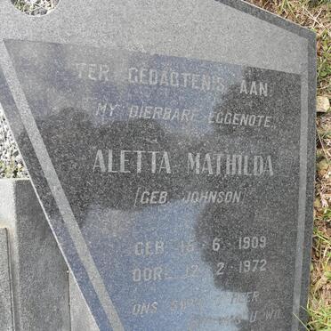 BOTHA Aletta Mathilda nee JOHNSON 1909-1972