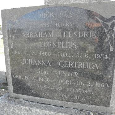 BOTHA Abraham Hendrik Cornelius 1890-1954 &amp; Johanna Gertruida VENTER 1906-1960