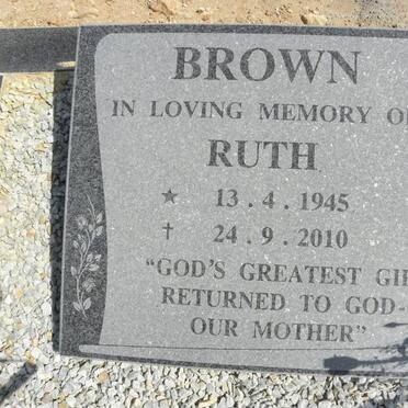 BROWN Ruth 1945-2010