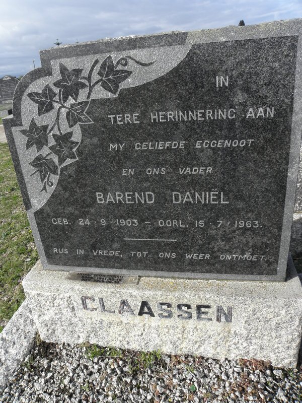 CLAASSEN Barend Daniël 1903-1963